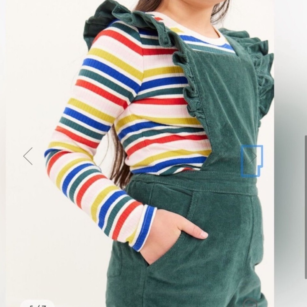 Hanna Andersson Corduroy Overalls with Ruffle Straps 5 - Picture 12 of 13